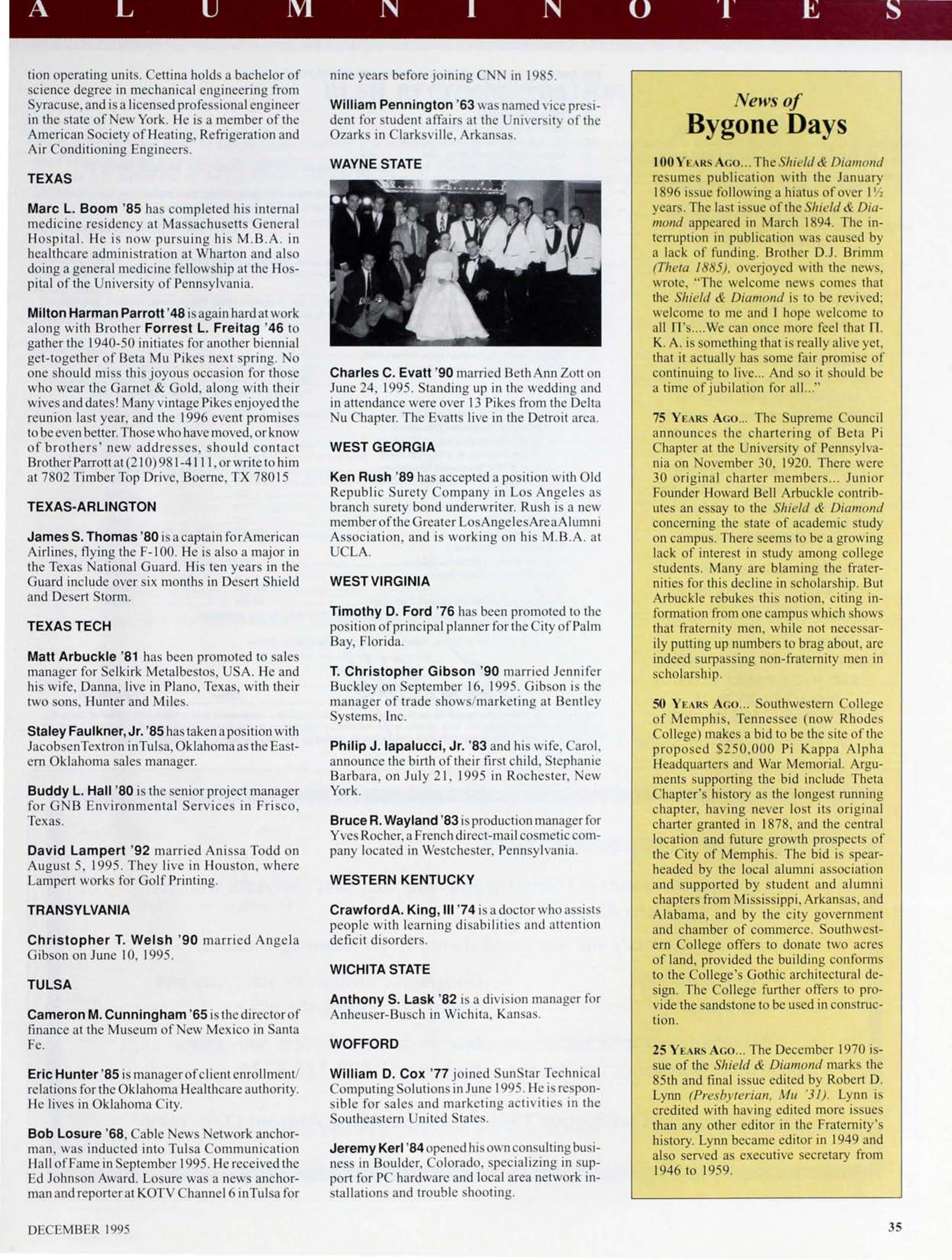 News of Bygone Days, December 1995